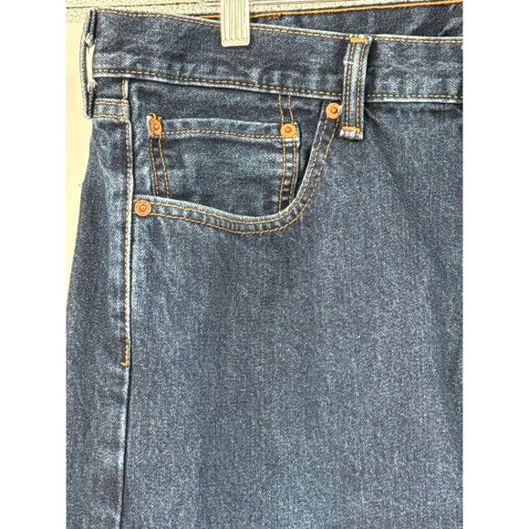 Levis 505 Mens Original Fit Jeans W38 L32 Denim Blue Classic Straight-Leg - Picture 2 of 9